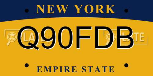 Q90FDB New York License Plate