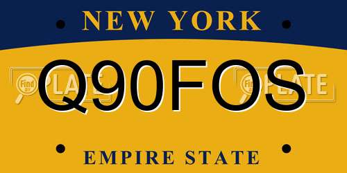 Q90FOS New York License Plate