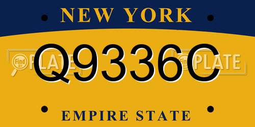 Q9336C New York License Plate