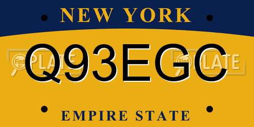 Q93EGC New York License Plate