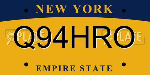 Q94HRO New York License Plate