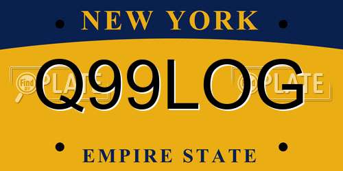Q99LOG New York License Plate