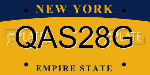 QAS28G New York License Plate