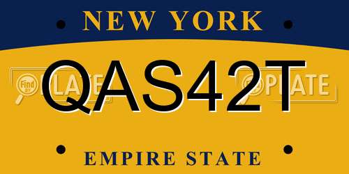 QAS42T New York License Plate