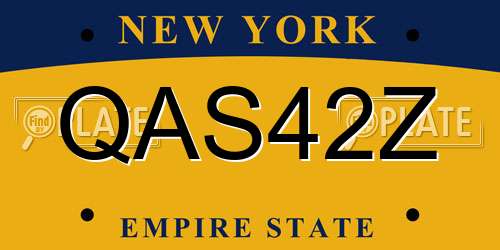 QAS42Z New York License Plate