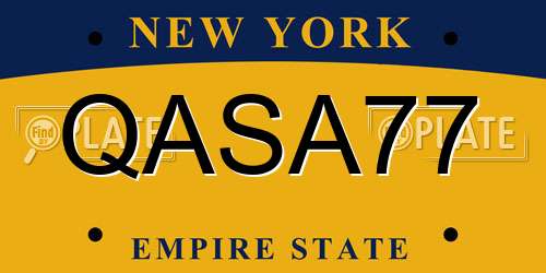 QASA77 New York License Plate