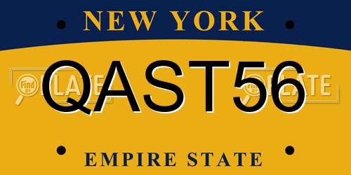 QAST56 New York License Plate