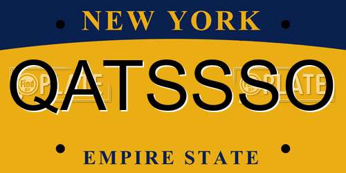 QATSSSO New York License Plate