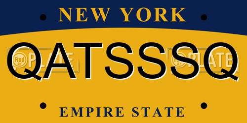 QATSSSQ New York License Plate