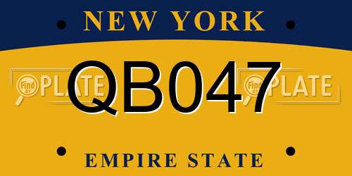 QB047 New York License Plate