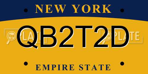 QB2T2D New York License Plate