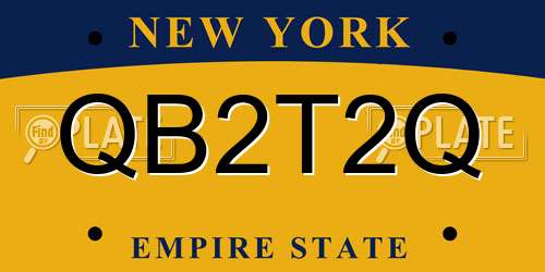 QB2T2Q New York License Plate