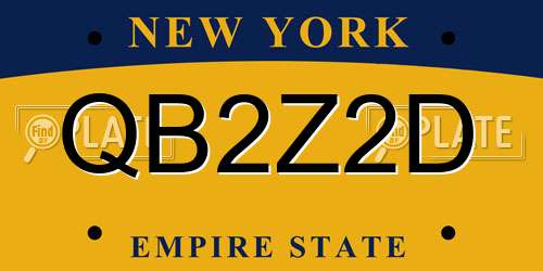 QB2Z2D New York License Plate
