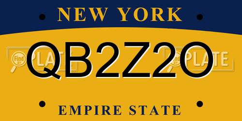 QB2Z2O New York License Plate