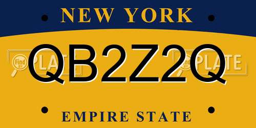 QB2Z2Q New York License Plate
