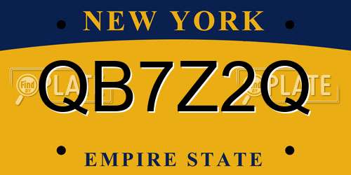 QB7Z2Q New York License Plate