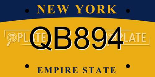 QB894 New York License Plate