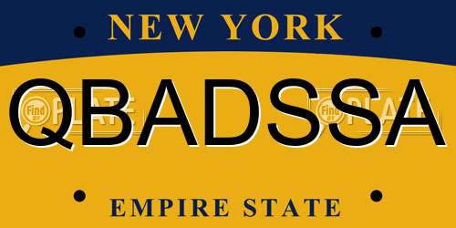 QBADSSA New York License Plate