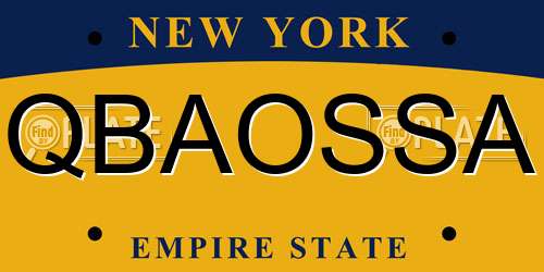 QBAOSSA New York License Plate