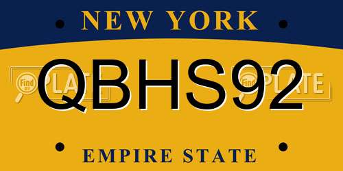 QBHS92 New York License Plate