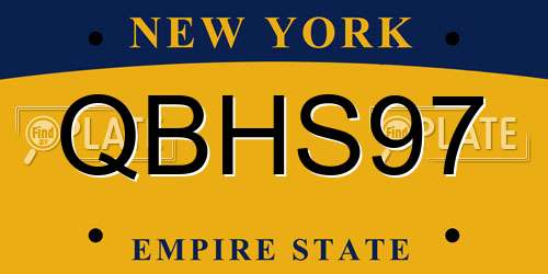QBHS97 New York License Plate