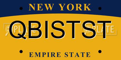 QBISTST New York License Plate