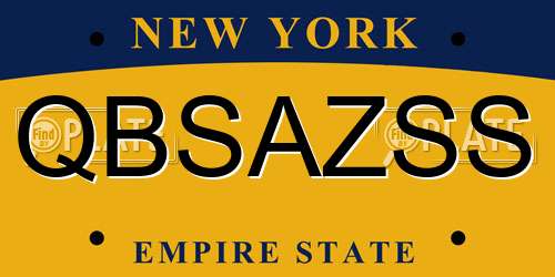 QBSAZSS New York License Plate