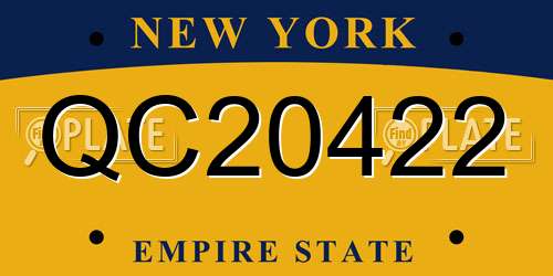 QC20422 New York License Plate
