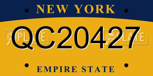 QC20427 New York License Plate