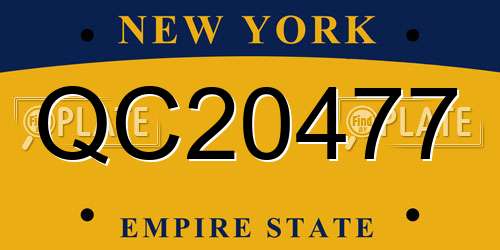 QC20477 New York License Plate
