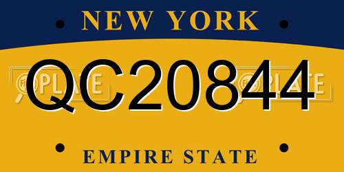 QC20844 New York License Plate
