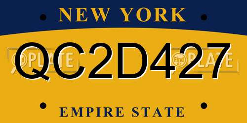 QC2D427 New York License Plate