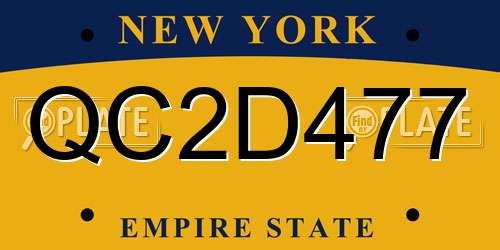 QC2D477 New York License Plate