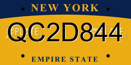QC2D844 New York License Plate