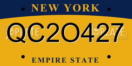 QC2O427 New York License Plate