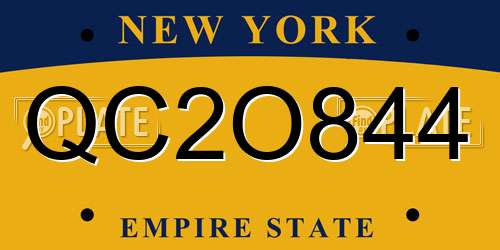 QC2O844 New York License Plate