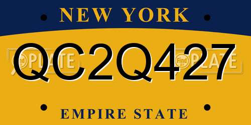 QC2Q427 New York License Plate
