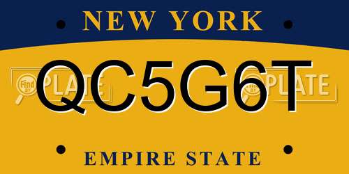 QC5G6T New York License Plate