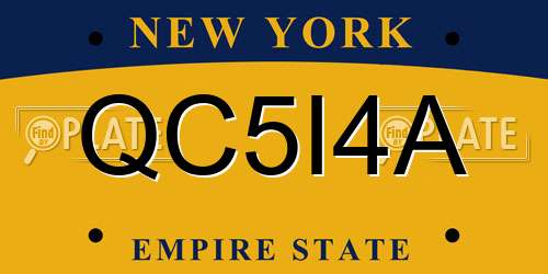 QC5I4A New York License Plate