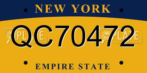 QC70472 New York License Plate