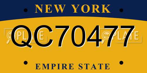 QC70477 New York License Plate
