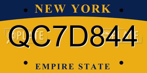 QC7D844 New York License Plate