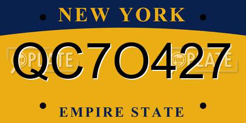 QC7O427 New York License Plate