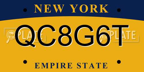 QC8G6T New York License Plate