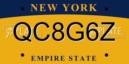 QC8G6Z New York License Plate