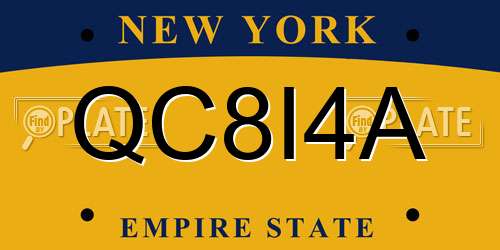QC8I4A New York License Plate