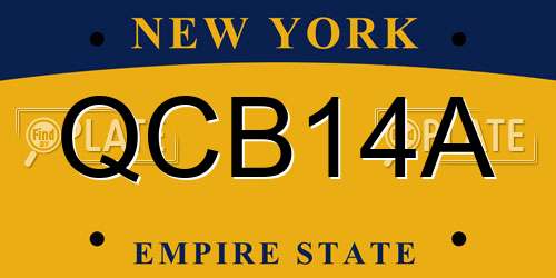 QCB14A New York License Plate