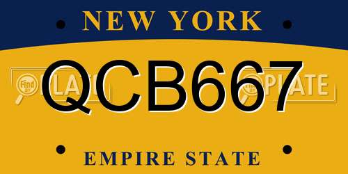 QCB667 New York License Plate