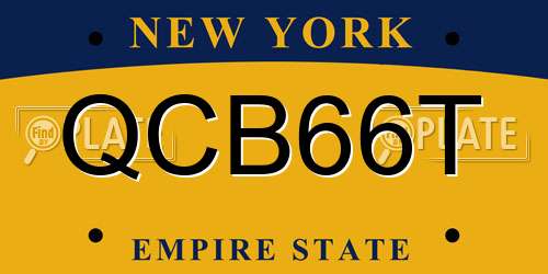 QCB66T New York License Plate