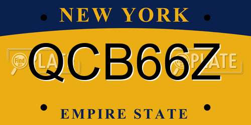 QCB66Z New York License Plate